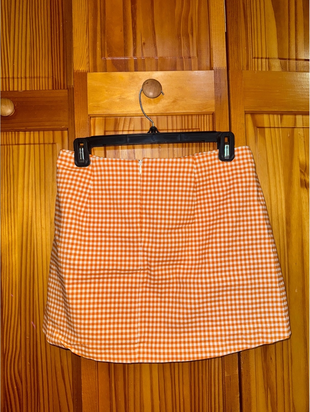 Urban Outfitters orange gingham mini skirt
